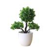 Guestgreetingpine Artificial Bonsai Simulated Desk Decor Plastic Guest-Greeting Pine Potted Plant for Office Simulation Plant Faketree view 1