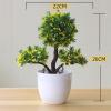 Guestgreetingpine Artificial Bonsai Simulated Desk Decor Plastic Guest-Greeting Pine Potted Plant for Office Simulation Plant Faketree view 3