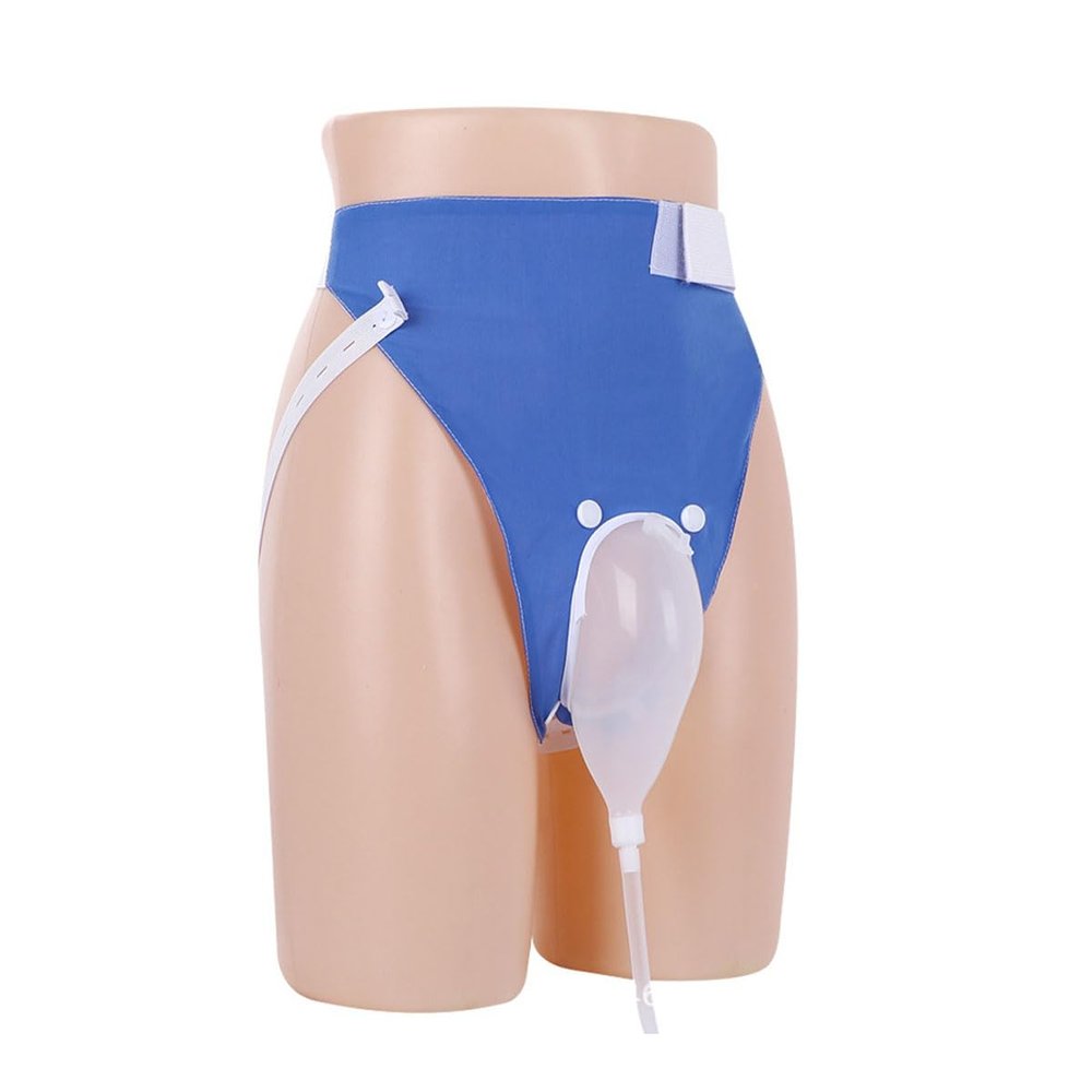 Female External Catheter Condom Catheters A Reusable Portable Women's Comfortable Urine System Equipped with a Silicone Urine Collector with 2 Catheterization Bags (Women Type Blue)