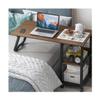 POCHY Overbed Table Modern Overbed Table Height Adjustable Side Table Steel Frame Overbed Bedside with Storage Tray Locking Casters Laptop Desk Portable view 1