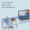 POCHY Overbed Table Modern Overbed Table Height Adjustable Side Table Steel Frame Overbed Bedside with Storage Tray Locking Casters Laptop Desk Portable view 2