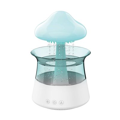 Ultrasonic Rain Cloud Car Air Humidifier,Meditation Sleeping Aid Electric Wood Essential Oil Diffuser Aroma Diffuseur Night Light Led 300ml,White,Body