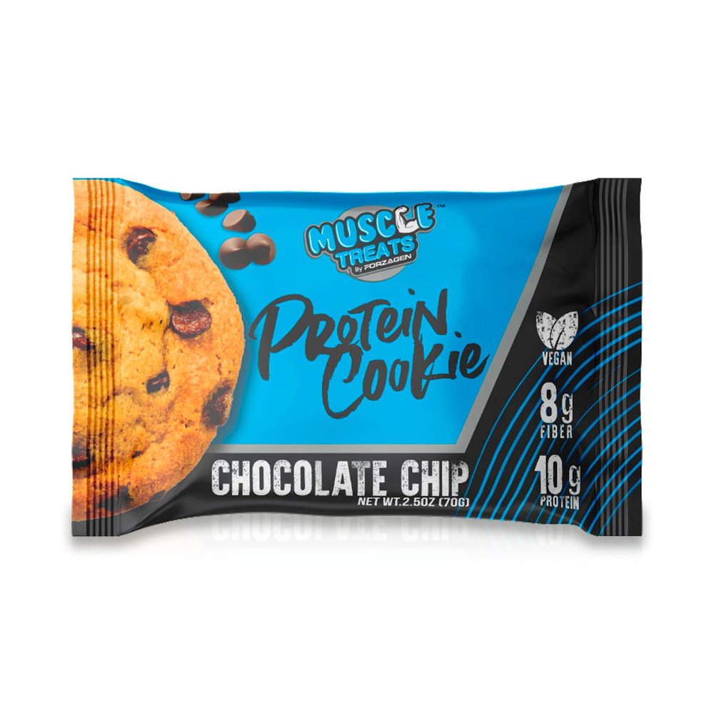 Forzagen Muscle Treats Protein Cookie 2 Flavors Available, Chocolate Chip and Midnight Chocolate (3 Pack, Chocolate Chip)