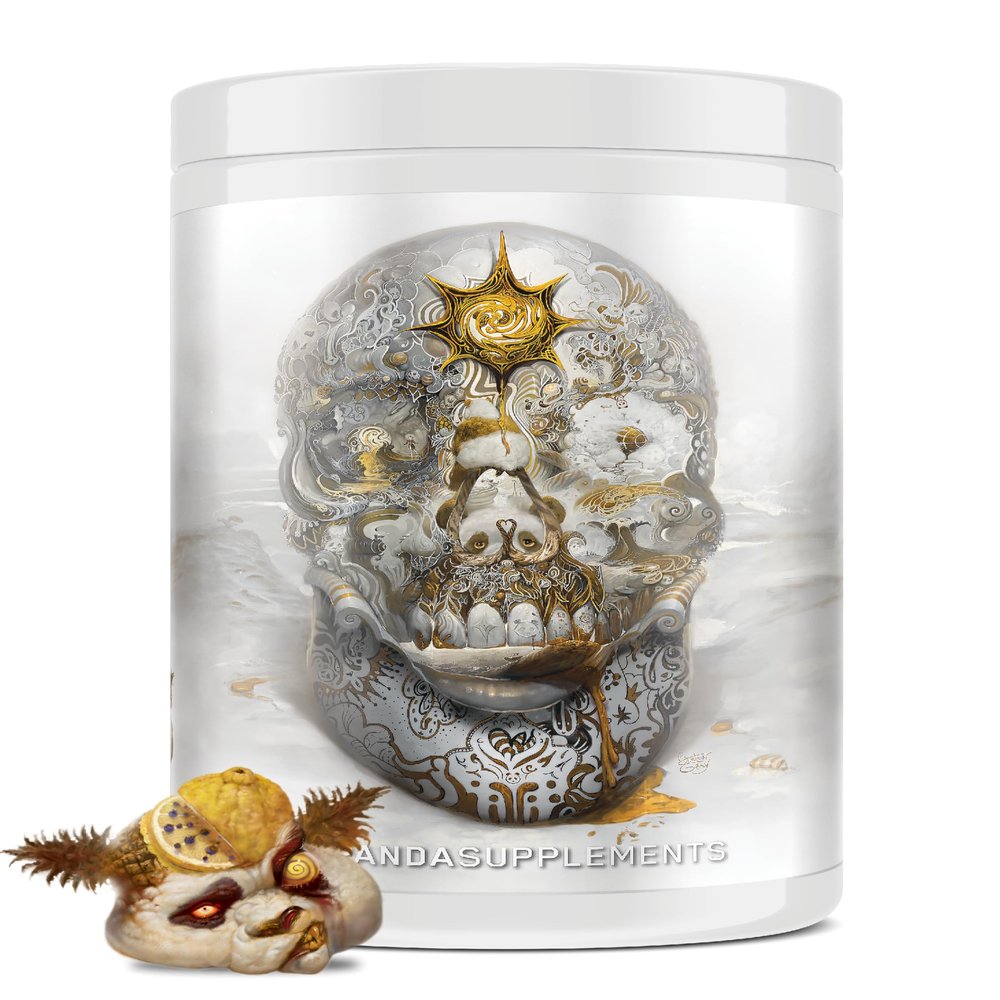Underground Bio Labs/Panda Supps Skull Nootropic Pre-Workout, 403mg Caffeine for Tunnel Vision Focus,Pump, Unparalled Energy (40 Scoops) (Lemon Blueberry Pineapple)(Insane in The Membrane)