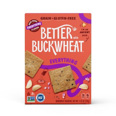 Better with Buckwheat Everything Crackers - Gluten-Free Crackers, Healthy Snack Crackers, Grain-Free, Non-GMO, Sugar-Free - Pair with Cheese, Hummus & Dips