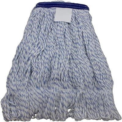 JaniMop Smoothie Rayon Lint-Free Floor Wax Finish Mop, Blue/White Blended Yard, Medium Case of 12
