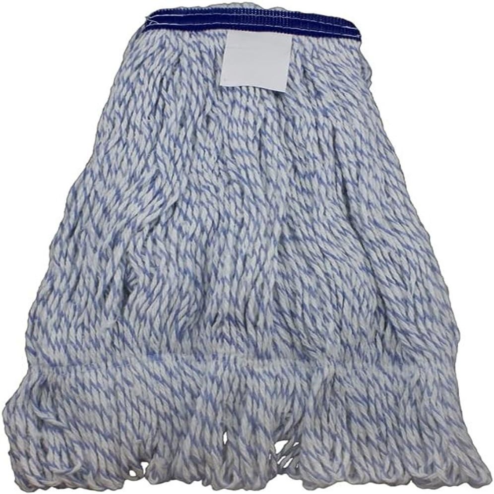 JaniMop Smoothie Rayon Lint-Free Floor Wax Finish Mop, Blue/White Blended Yard, Medium Case of 12