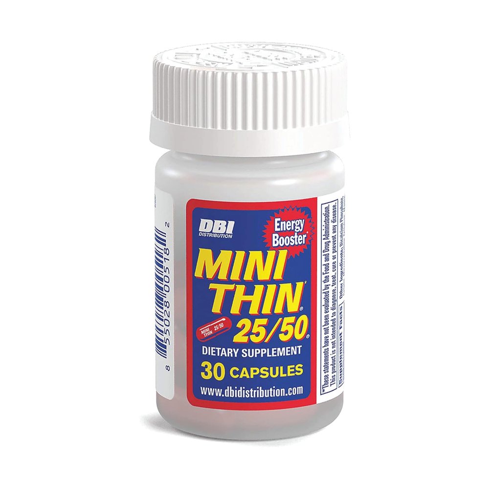Mini Thin 25/50 - Energy Capsules Formulated with Caffeine - 30 Capsules