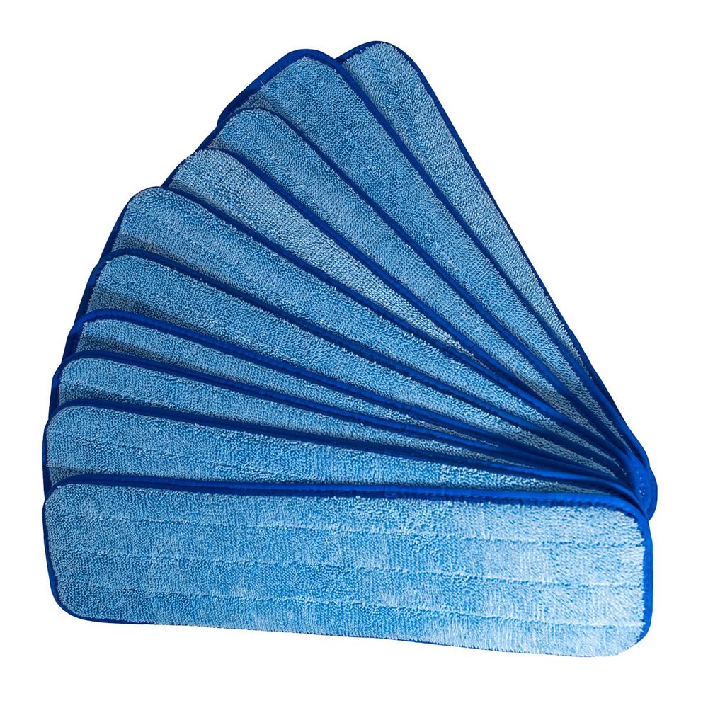 DiamaPro Systems Microfiber 18 Inch (DT-MF-18) 10-Pack Multi-Purpose Absorbent Microfiber Wet/Dry Mop Pad - Reusable, Machine Washable