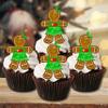 Gingerbread Woman Edible Cupcake Toppers, Edible Christmas Cake Decorations, Christmas Gingerbread Man Cake Topper Decorations, Ginger Bread Lady Cookie Decor PRECUT 2 inch / 5cm (24) view 1