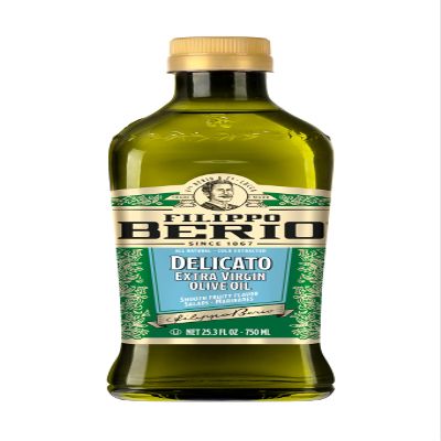 Filippo Berio Cold Pressed Extra Virgin Olive Oil, Delicato, 25.3 Ounce rPET Bottle, Contains Polyphenols