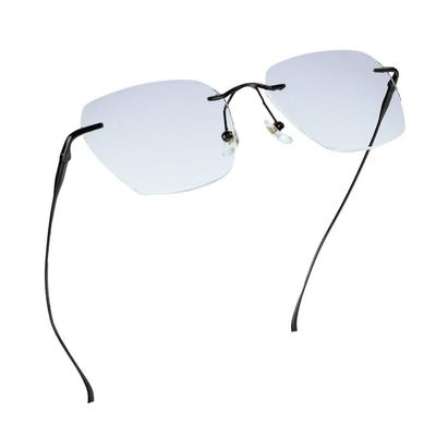 LifeArt Pure Titanium Frame Glasses/Blue Light Blocking Reading Glasses, Reduce Eyestrain, Stylish for Men and Women(Black,+2.00 Magnification)