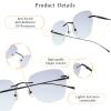 LifeArt Pure Titanium Frame Glasses/Blue Light Blocking Reading Glasses, Reduce Eyestrain, Stylish for Men and Women(Black,+2.00 Magnification) view 2