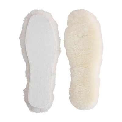 homeemoh Faux Sheepskin Insoles with Felt Comfort Sole, Thick Warm Cashmere Shoe Pads Faux Wool Insoles for Men Women (White,6.5)