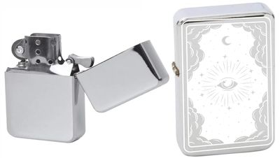 Custom Tarot Card - Major Arcana Cards Available Unique Collectible s Infinity Chrome Laser Engraved Windproof Lighters! (The Eye) - Christmas, Halloween & Valentines Day Gift