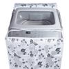 Top Load Washing Machine Cover Suitable For 7 Kg, 7.2 Kg, 7.5 Kg, 8 Kg (56cms X 56cms X 88cms) Half White & Grey view 2