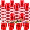 cssopenss 120 pcs Red Plastic Shot Glasses 2 oz red shot cups Christmas shot glasses disposable for drinking Tastings served Snacks Jello Tastings and Samples view 1