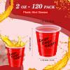 cssopenss 120 pcs Red Plastic Shot Glasses 2 oz red shot cups Christmas shot glasses disposable for drinking Tastings served Snacks Jello Tastings and Samples view 2