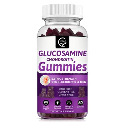 GORNVB Glucosamine Chondroitin Gummies with MSM & Elderberry  Extra Strength Mobility & Flexibility Support, Antioxidant Immune Supplement for Women & Men