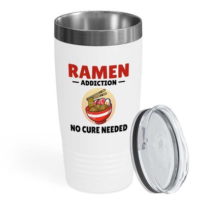 Ramen Lover White Edition Viking Tumbler 20oz - addiction no cure - Food Lovers chicken pumpkin vegan pantry spicy noodles
