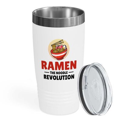 Ramen Lover White Edition Viking Tumbler 20oz - The Noodle Revolution - Food Lovers chicken pumpkin vegan pantry spicy noodles
