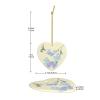 BROLEO Fresh Orchids Prints Christmas Ceramic Love Pendant Decoration - Hanging Ornament for Stores, and Homes -2.9 inch view 3
