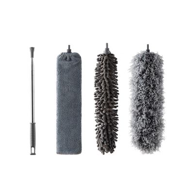 Feather Duster 4PCs, Bendable extendable Long Feather Duster, Washable Duster for Cleaning Ceiling Fans, high Ceilings, shutters, Furniture, Cars