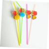 Abaodam 30pcs Coconut Tree Shaped Drinking Straws Fluorescent Party Supplies for and Cocktails for Birthday Celebrations and Decorations view 2