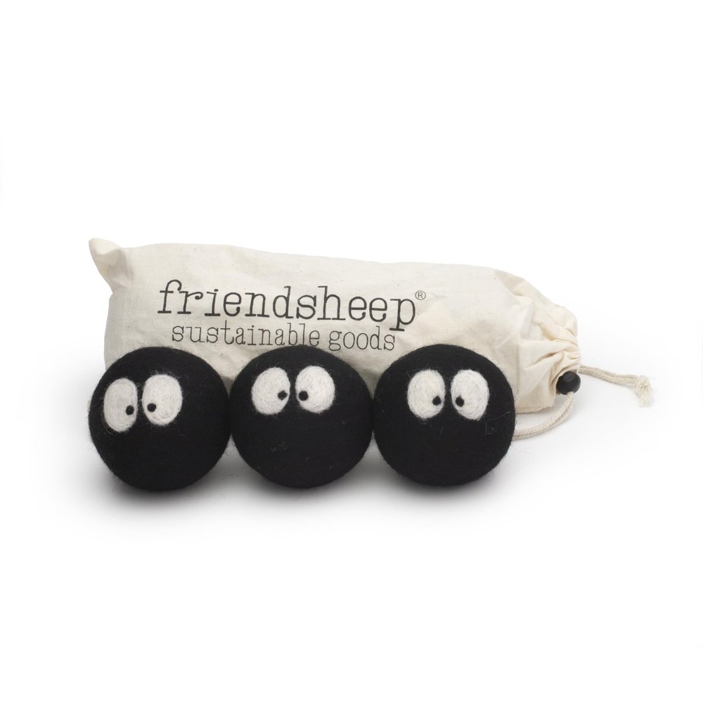 Friendsheep Wool Dryer Balls, Organic Reusable Fabric Softener Alternative for Laundry, Handmade, Fair Trade, Hypoallergenic, Eco-Friendly, Plastic-Free (3 Pack XL Sprites)