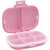 8 Compartments Travel Pill Organizer, Daily Pill Case Small Pill Box for Pocket Purse, Portable Pill Container Medicine Vitamin Organizer (Pink) view 1