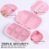 8 Compartments Travel Pill Organizer, Daily Pill Case Small Pill Box for Pocket Purse, Portable Pill Container Medicine Vitamin Organizer (Pink) view 2