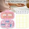 8 Compartments Travel Pill Organizer, Daily Pill Case Small Pill Box for Pocket Purse, Portable Pill Container Medicine Vitamin Organizer (Pink) view 4