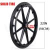 2Pcs 20 Inch Replacement Wheelchair Wheels For Walkers, Wheelchair Wheels Replacement With Bearings, Non-Slip Puncture Proof Polyurethane Solid, Reinforced Nylon Hub, Bearing: 12mm ( Color : Black , S view 2