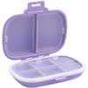 8 Compartments Travel Pill Organizer, Daily Pill Case Small Pill Box for Pocket Purse, Portable Pill Container Medicine Vitamin Organizer (Purple) view 1
