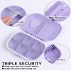 8 Compartments Travel Pill Organizer, Daily Pill Case Small Pill Box for Pocket Purse, Portable Pill Container Medicine Vitamin Organizer (Purple) view 2