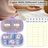 8 Compartments Travel Pill Organizer, Daily Pill Case Small Pill Box for Pocket Purse, Portable Pill Container Medicine Vitamin Organizer (Purple) view 4