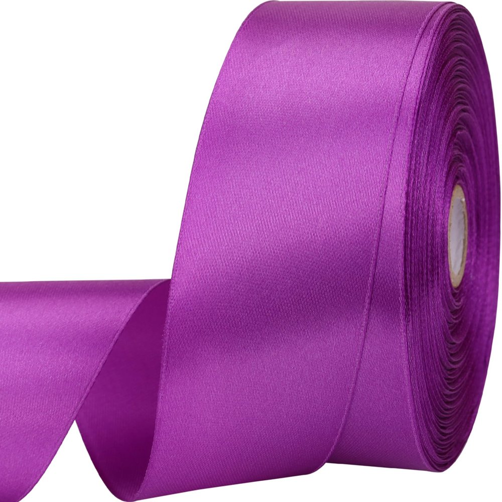 1-1/2 inches 50 Yard Purple Satin Ribbon for Gift Wrapping, Wedding, Crafts, Christmas,Easter, Floral, Hair, Invitation Decorations and More