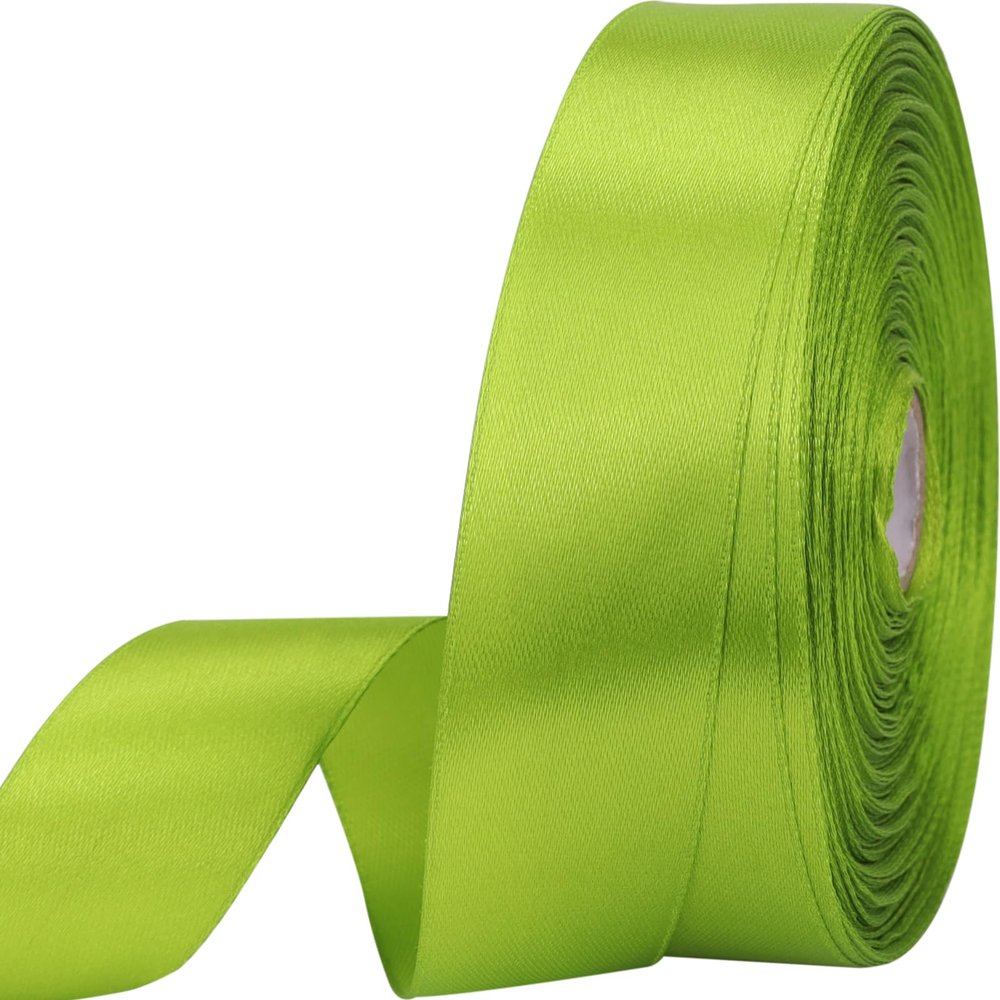 1 inches 50 Yard Light Green Satin Ribbon for Gift Wrapping, Wedding, Crafts, Christmas,Easter, Floral, Hair, Invitation Decorations and More