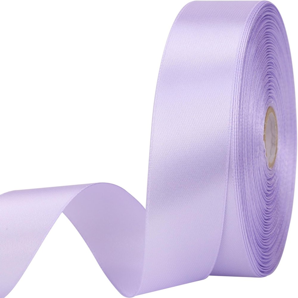 1 inches 50 Yard Lavender Satin Ribbon for Gift Wrapping, Wedding, Crafts, Christmas,Easter, Floral, Hair, Invitation Decorations and More
