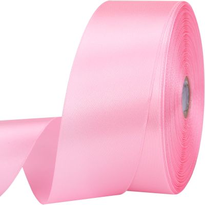 1-1/2 inches 50 Yard Pink Satin Ribbon for Gift Wrapping, Wedding, Crafts, Christmas,Easter, Floral, Hair, Invitation Decorations and More
