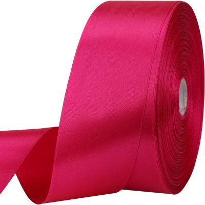 1-1/2 inches 50 Yard Rose red Satin Ribbon for Gift Wrapping, Wedding, Crafts, Christmas,Easter, Floral, Hair, Invitation Decorations and More