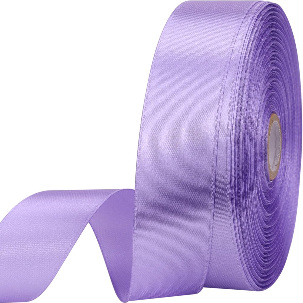 1 inches 50 Yard Light Purple Satin Ribbon for Gift Wrapping, Wedding, Crafts, Christmas,Easter, Floral, Hair, Invitation Decorations and More