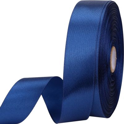 1 inches 50 Yard Dark Blue Satin Ribbon for Gift Wrapping, Wedding, Crafts, Christmas,Easter, Floral, Hair, Invitation Decorations and More