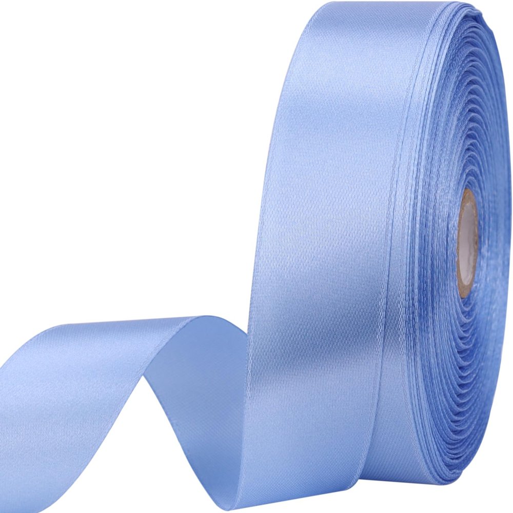 1 inches 50 Yard Lake Blue Satin Ribbon for Gift Wrapping, Wedding, Crafts, Christmas,Easter, Floral, Hair, Invitation Decorations and More