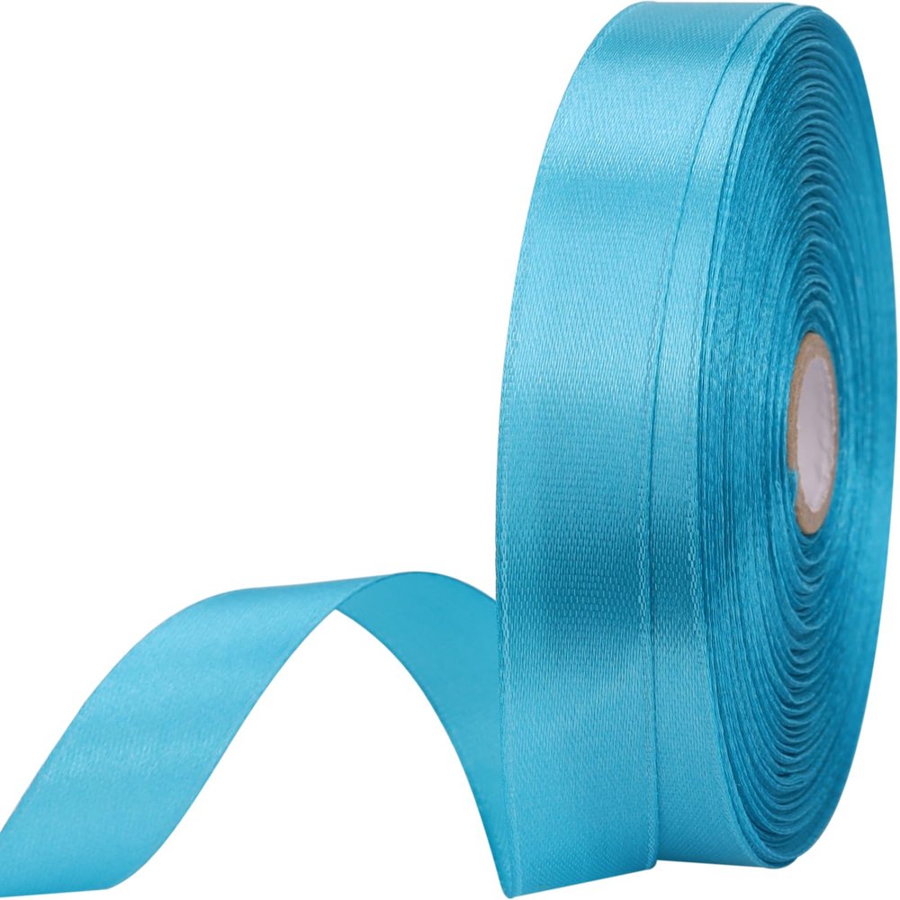 5/8 inches 50 Yard Peacock Blue Satin Ribbon for Gift Wrapping, Wedding, Crafts, Christmas,Easter, Floral, Hair, Invitation Decorations and More
