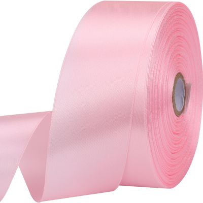1-1/2 inches 50 Yard Light Pink Satin Ribbon for Gift Wrapping, Wedding, Crafts, Christmas,Easter, Floral, Hair, Invitation Decorations and More