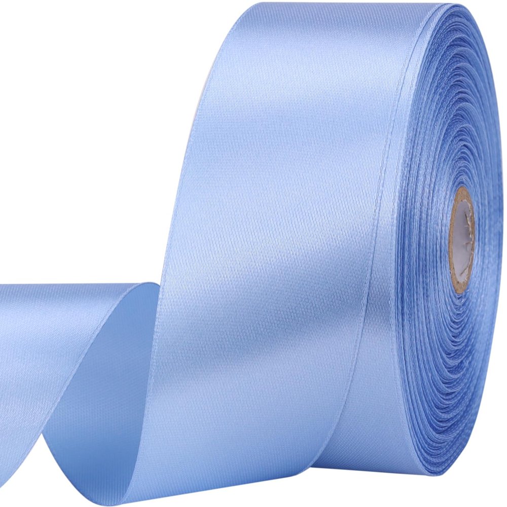 1-1/2 inches 50 Yard Lake Blue Satin Ribbon for Gift Wrapping, Wedding, Crafts, Christmas,Easter, Floral, Hair, Invitation Decorations and More