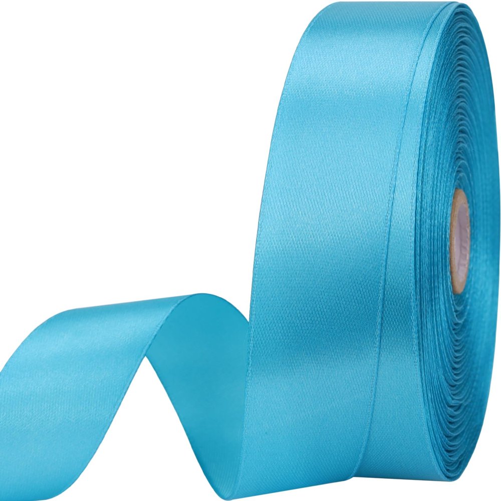 1 inches 50 Yard Peacock Blue Satin Ribbon for Gift Wrapping, Wedding, Crafts, Christmas,Easter, Floral, Hair, Invitation Decorations and More