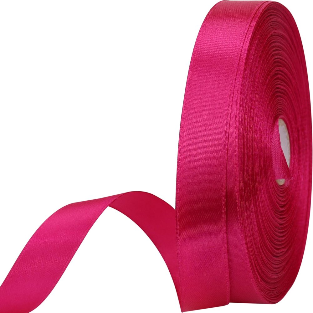 5/8 inches 50 Yard Rose red Satin Ribbon for Gift Wrapping, Wedding, Crafts, Christmas,Easter, Floral, Hair, Invitation Decorations and More