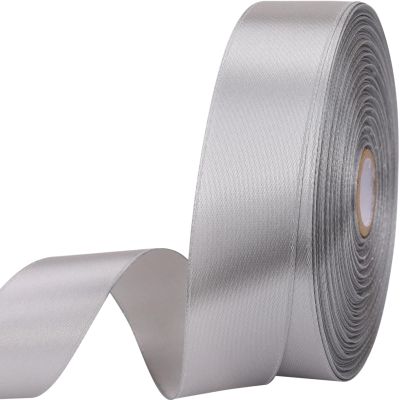 1 inches 50 Yard Grey Satin Ribbon for Gift Wrapping, Wedding, Crafts, Christmas,Easter, Floral, Hair, Invitation Decorations and More